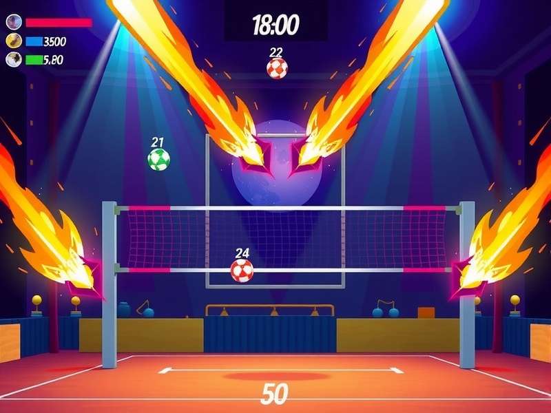 Volley Meteor Mashers gameplay screenshot showing meteor volley action